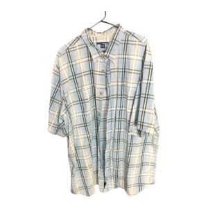 Basic Editions Men’s Plaid Short Sleeve Button Down Shirt Size 3X